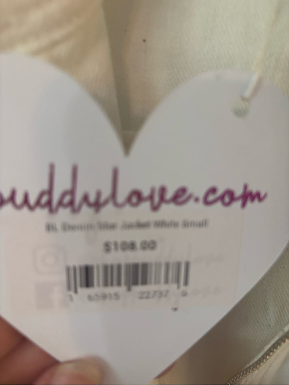 Buddy Love White Jacket with Pink Sequin Star Patch - Picture 5 of 6